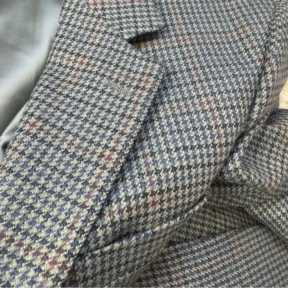 Brooks Brother mens Casual Blazer Wool Houndstooth Jacket Size 43R